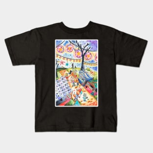 Summer Lantern Festival in Watercolor Kids T-Shirt